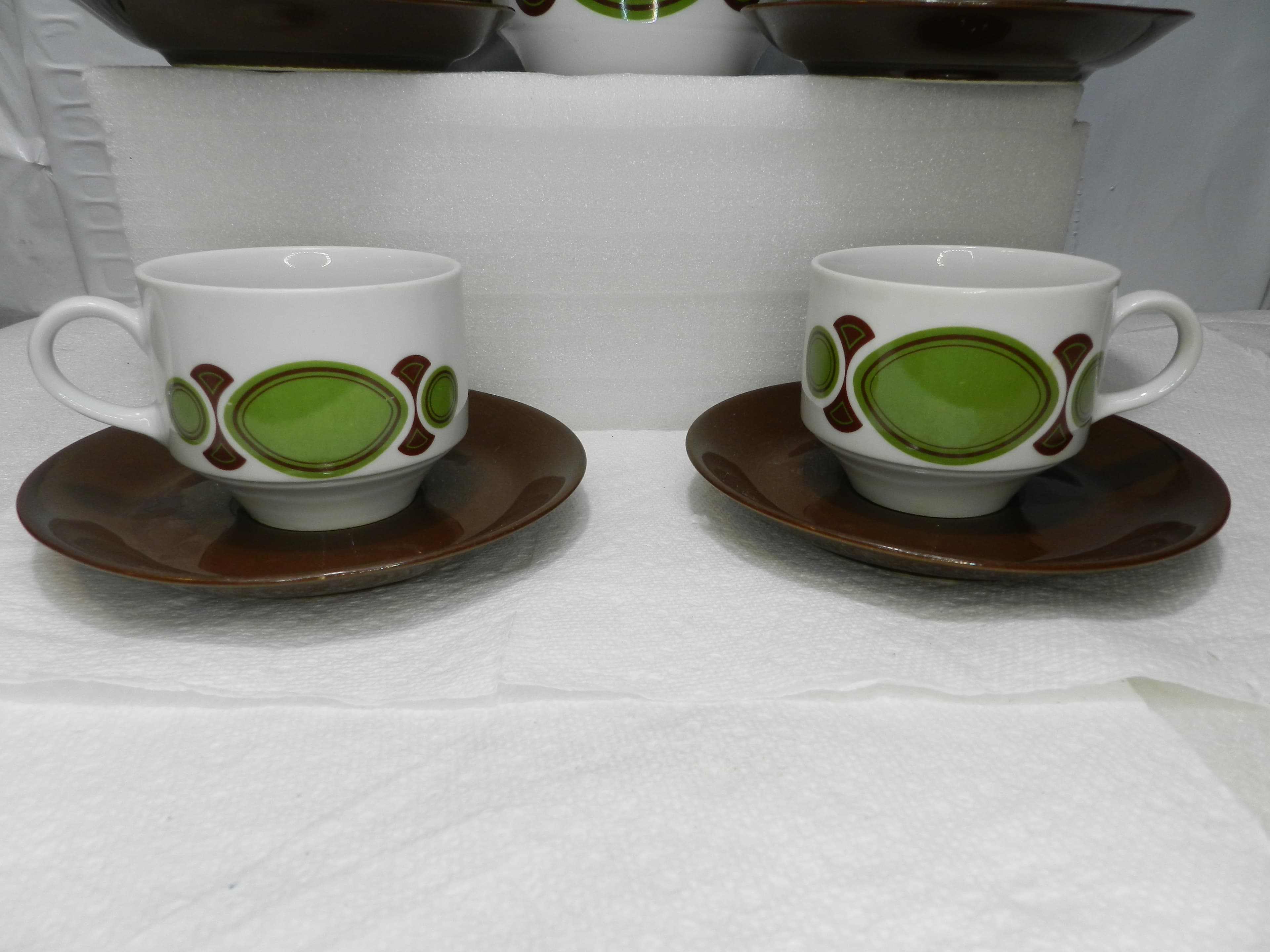12PC Vintage Mitterteich Bavaria Retro Porcelain Coffee Pot Cup Saucers 70s N47J - Thumbnail 5