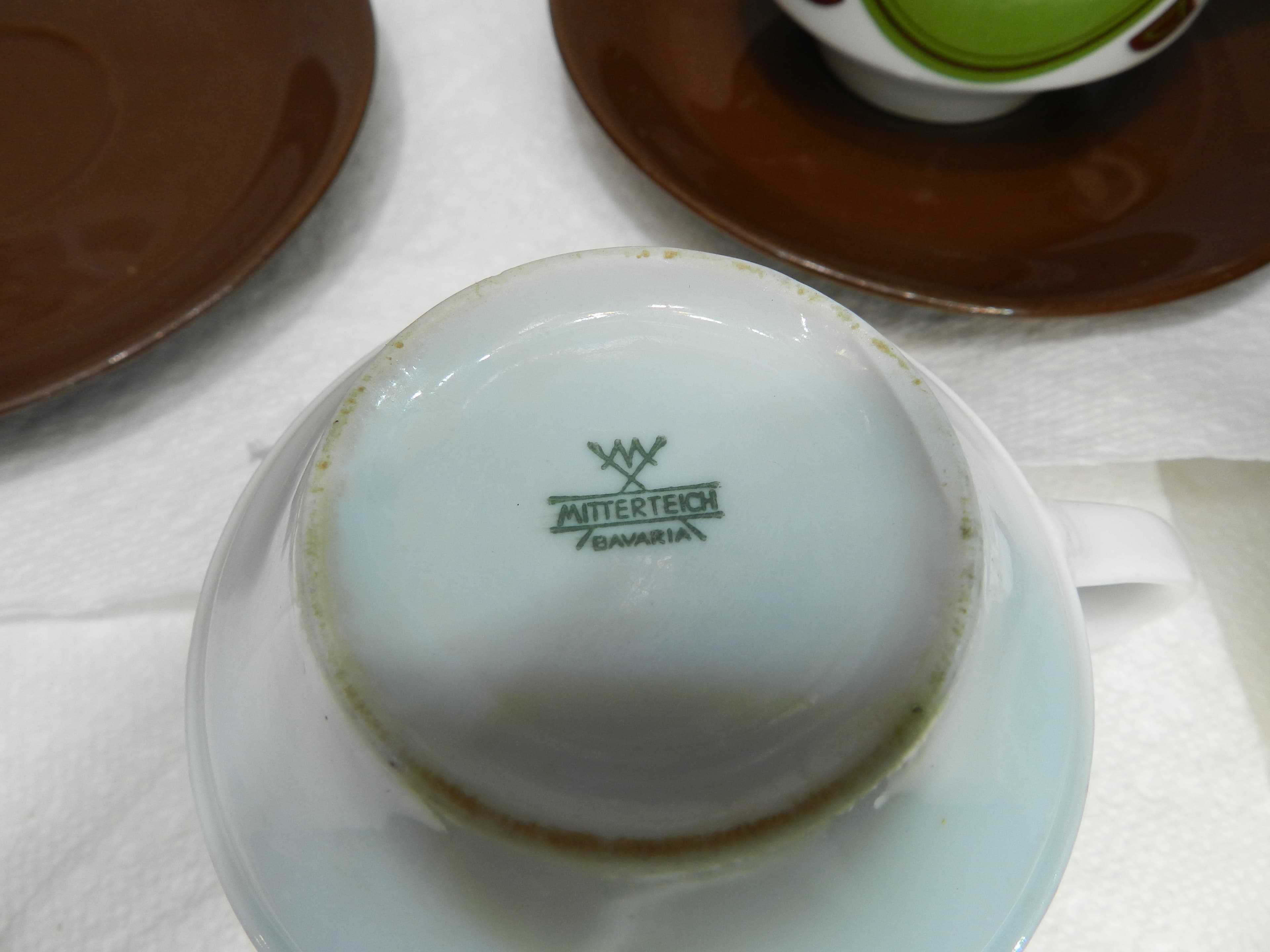 12PC Vintage Mitterteich Bavaria Retro Porcelain Coffee Pot Cup Saucers 70s N47J - Thumbnail 12