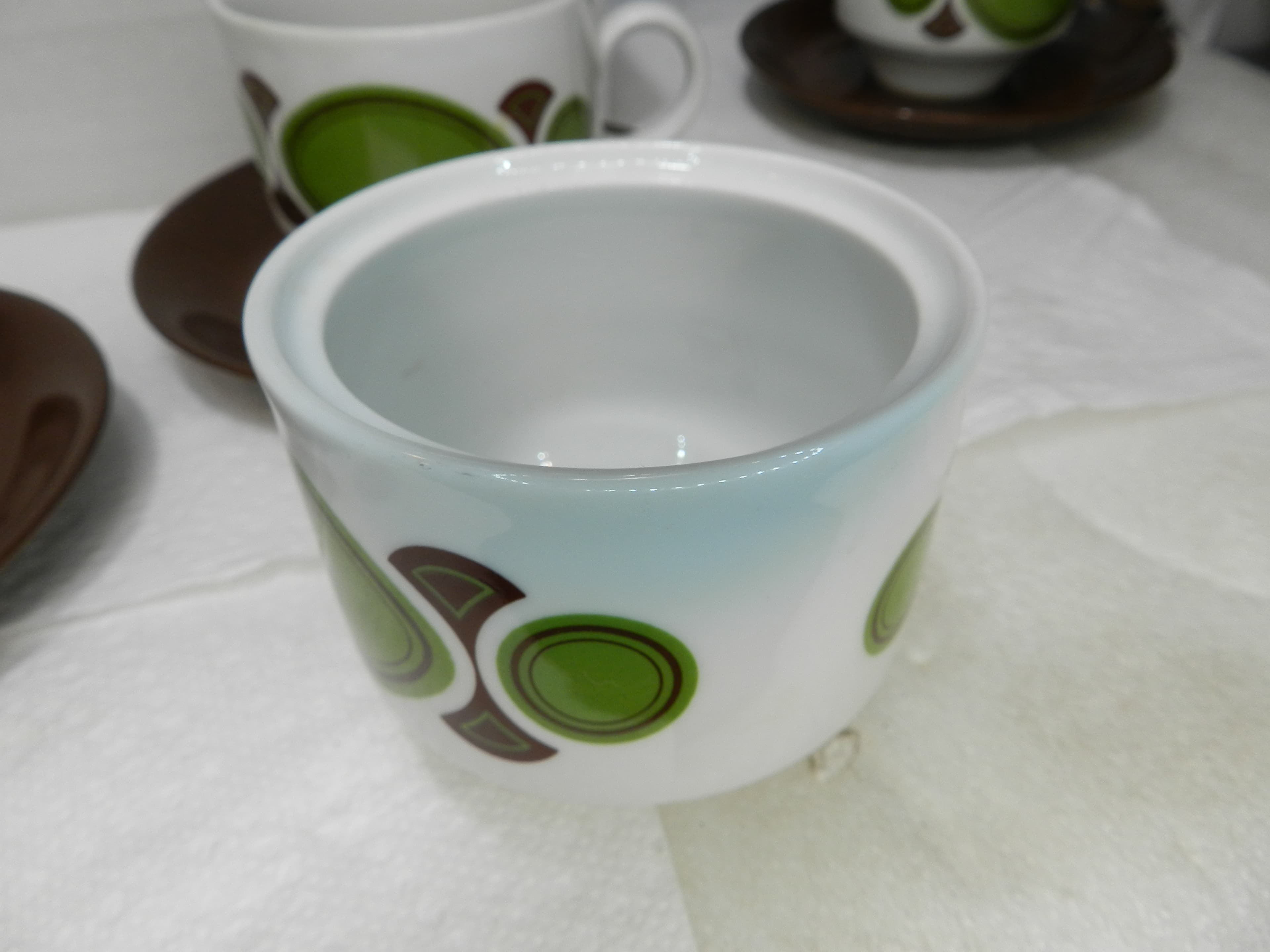 12PC Vintage Mitterteich Bavaria Retro Porcelain Coffee Pot Cup Saucers 70s N47J - Thumbnail 7