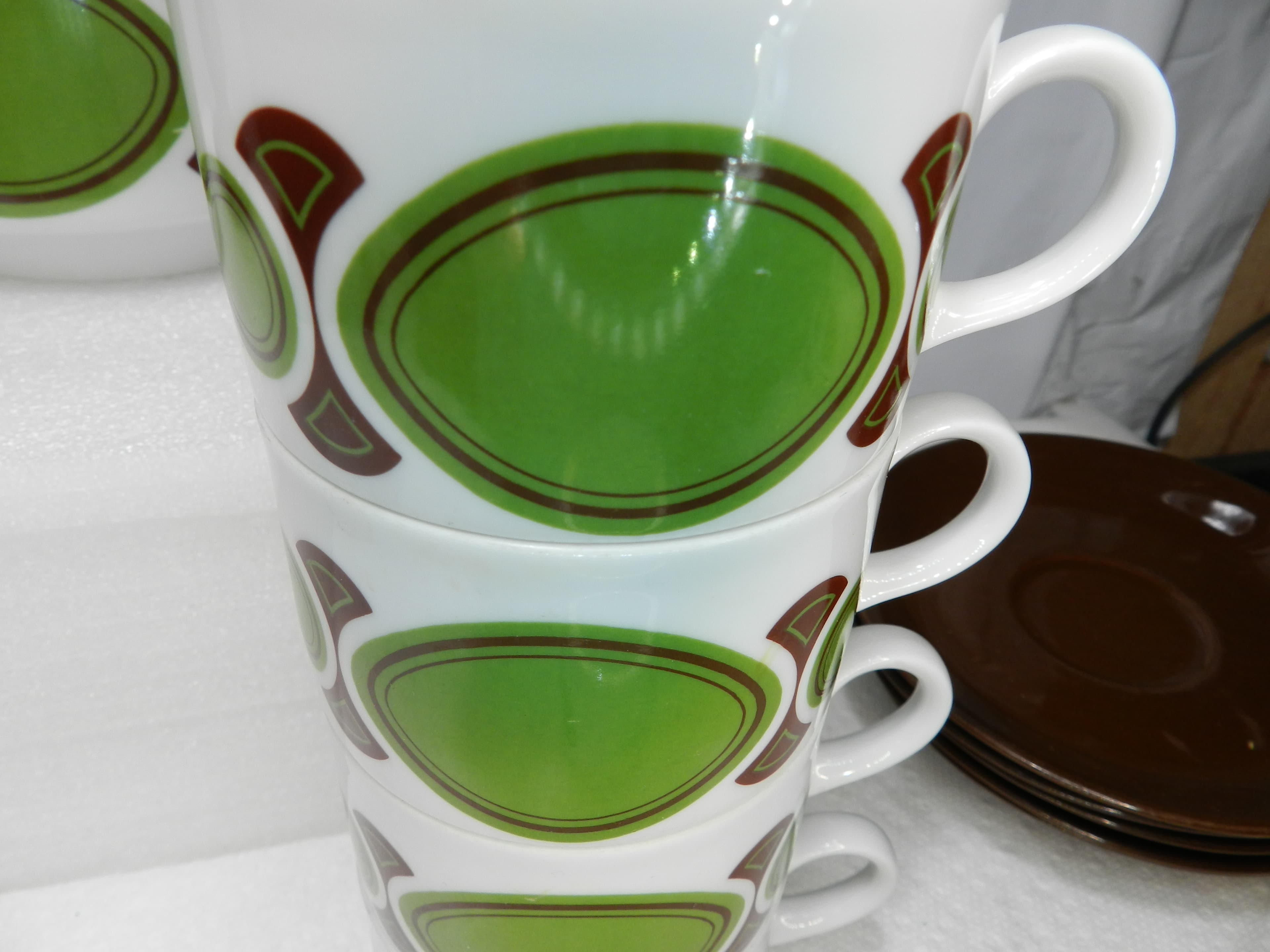 12PC Vintage Mitterteich Bavaria Retro Porcelain Coffee Pot Cup Saucers 70s N47J - Thumbnail 11