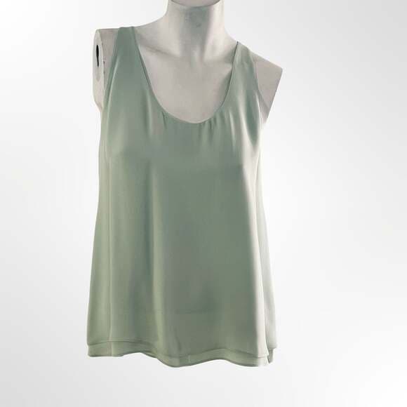 A.L.C. 100% Silk Layered Scoop Neck Tank Top - Thumbnail 7