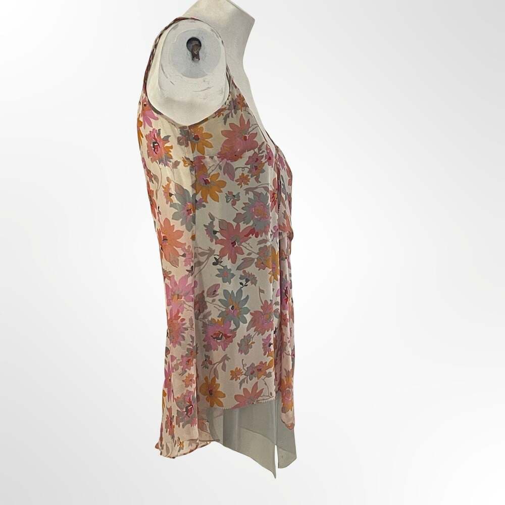 Sachin & Babi for Ankasa 100% Silk Floral Ruffle Asymmetric Cami Top - Thumbnail 2