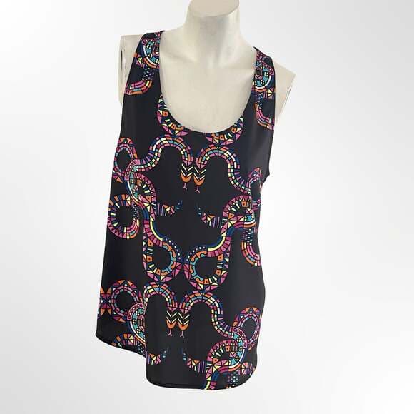 Mara Hoffman Poly CDC Snakes Black Racerback Tank Top - Thumbnail 9