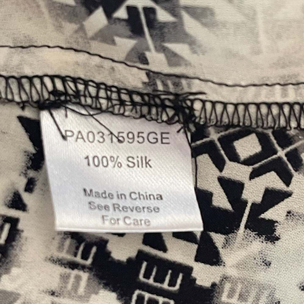 Parker 100% Silk Geometric Aztec Print Tiered Cami Top - Thumbnail 6