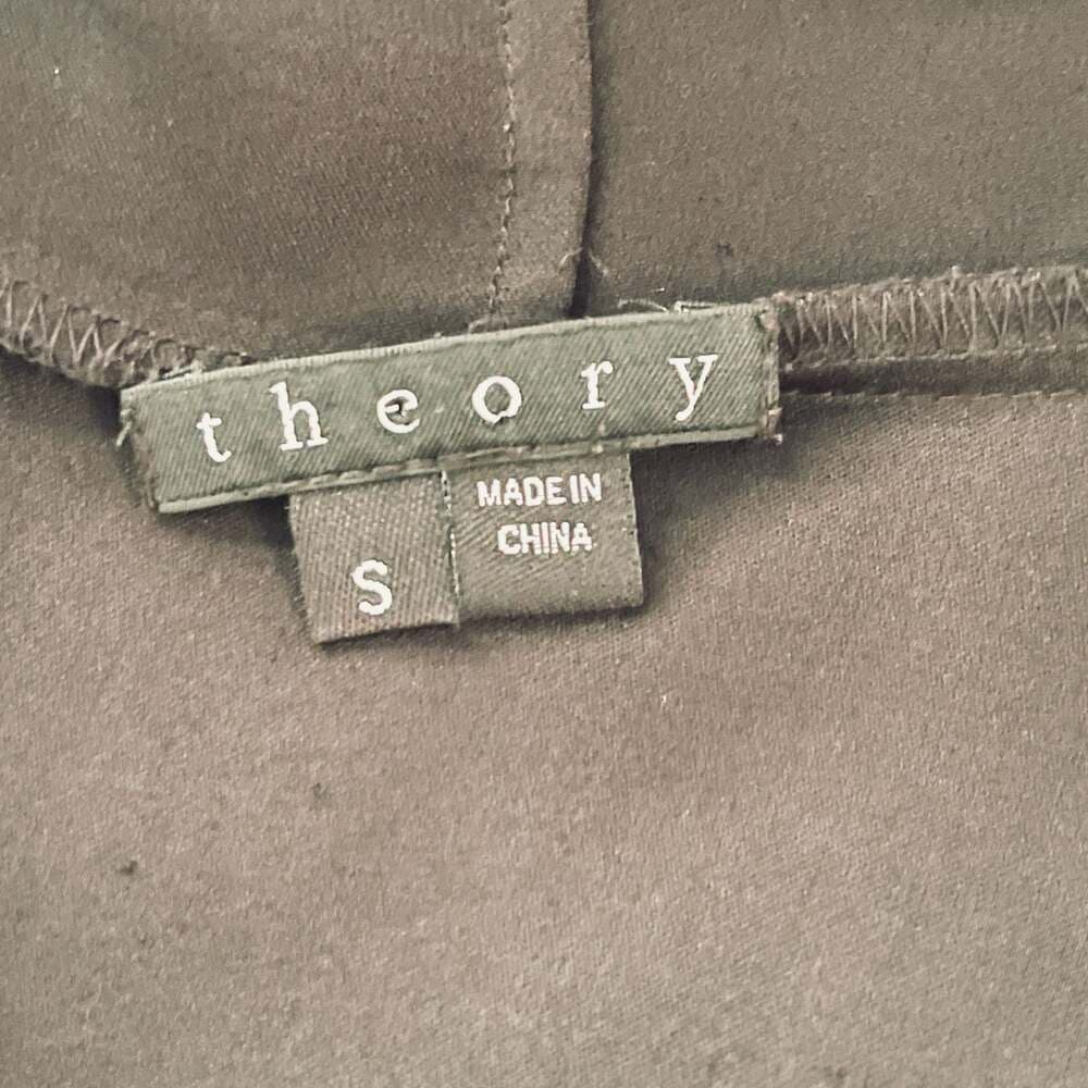 Theory Black Sleeveless Draped Faux Wrap Silk Blouse - Thumbnail 3