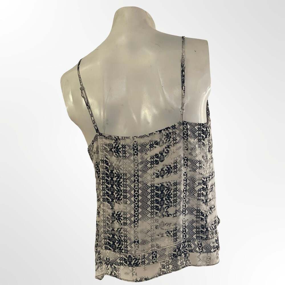 Parker 100% Silk Geometric Aztec Print Tiered Cami Top - Thumbnail 3
