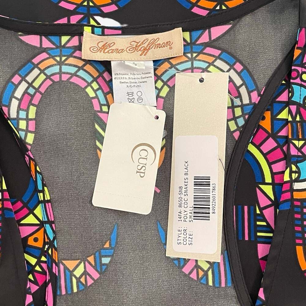 Mara Hoffman Poly CDC Snakes Black Racerback Tank Top - Thumbnail 4