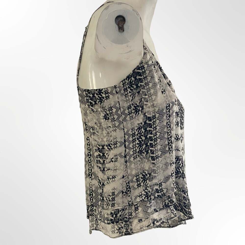 Parker 100% Silk Geometric Aztec Print Tiered Cami Top - Thumbnail 2