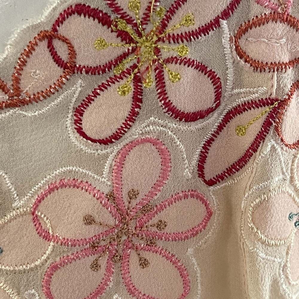 Fenn Wright Manson 100% Silk Camisole Top with Floral Embroidery and Applique - Thumbnail 3