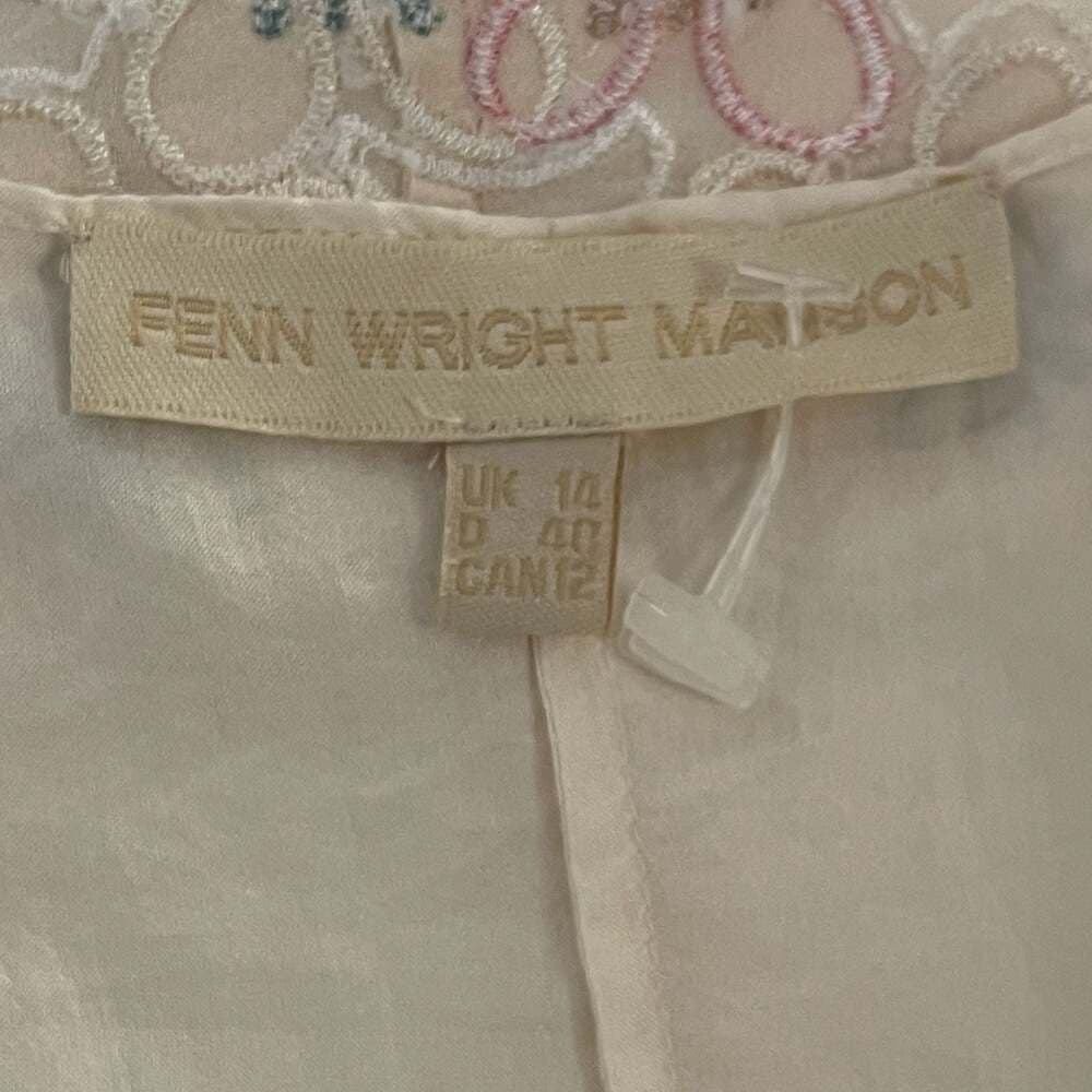 Fenn Wright Manson 100% Silk Camisole Top with Floral Embroidery and Applique - Thumbnail 4