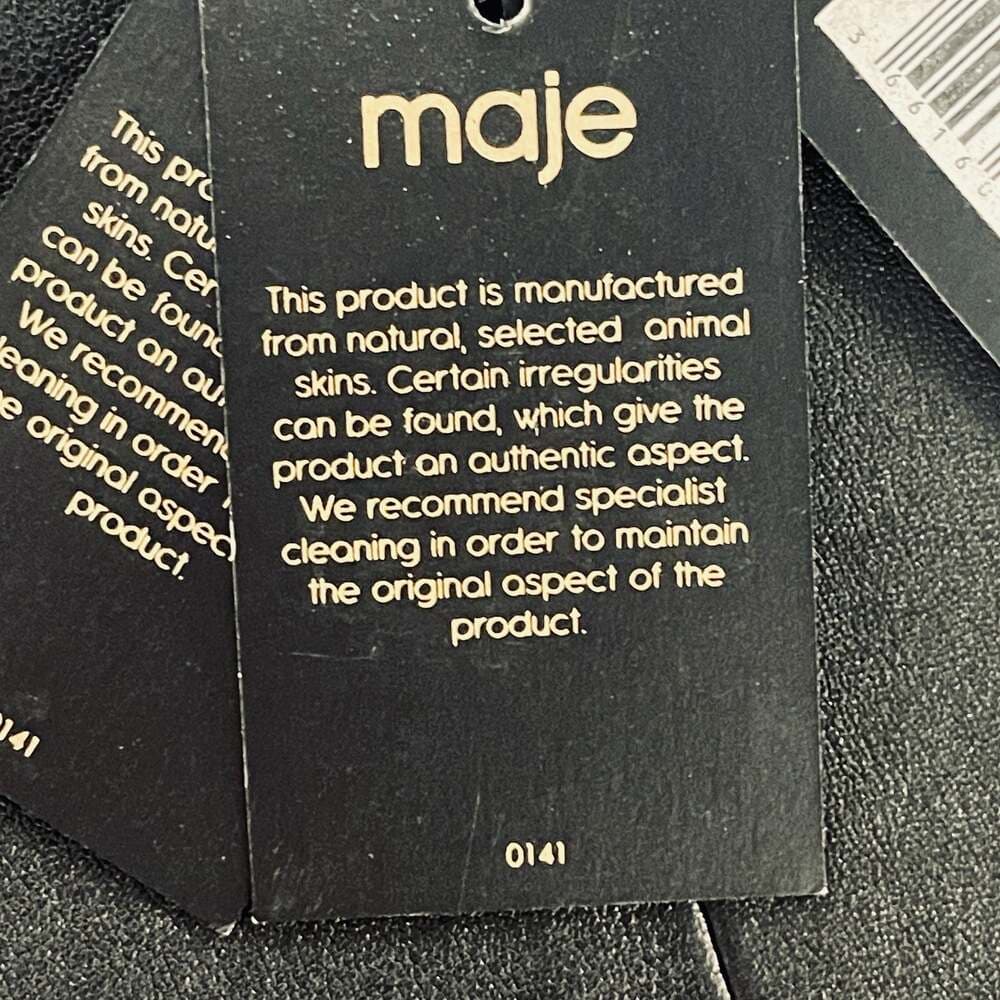 Maje H15SMARTO Black Stretch Leather Leggings - Thumbnail 5