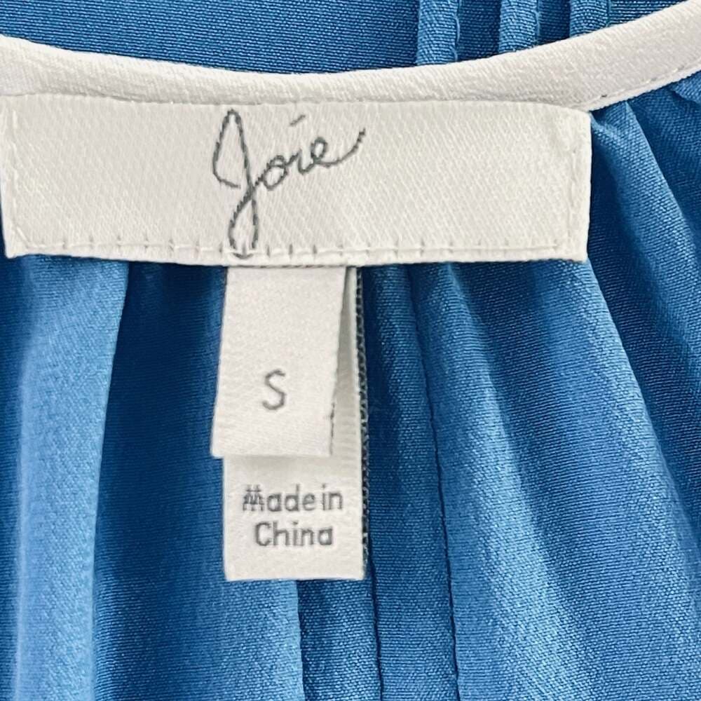 Joie 100% Silk Pleated Halter Tank Top in Teal Blue - Thumbnail 4