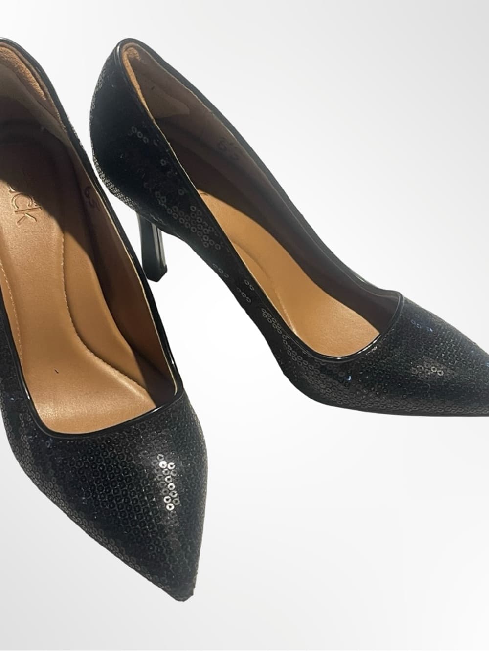 Nordstrom Black Sequin Pointed-Toe Pumps in size 6.5 - Thumbnail 9