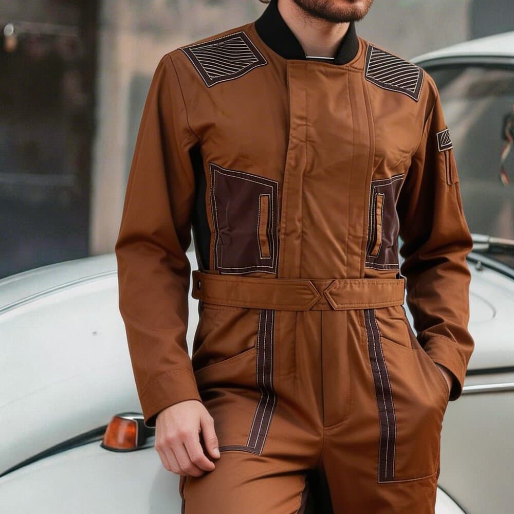 Men's Brown Lightweight Utility Jumpsuit in XL NWOT - Thumbnail 11