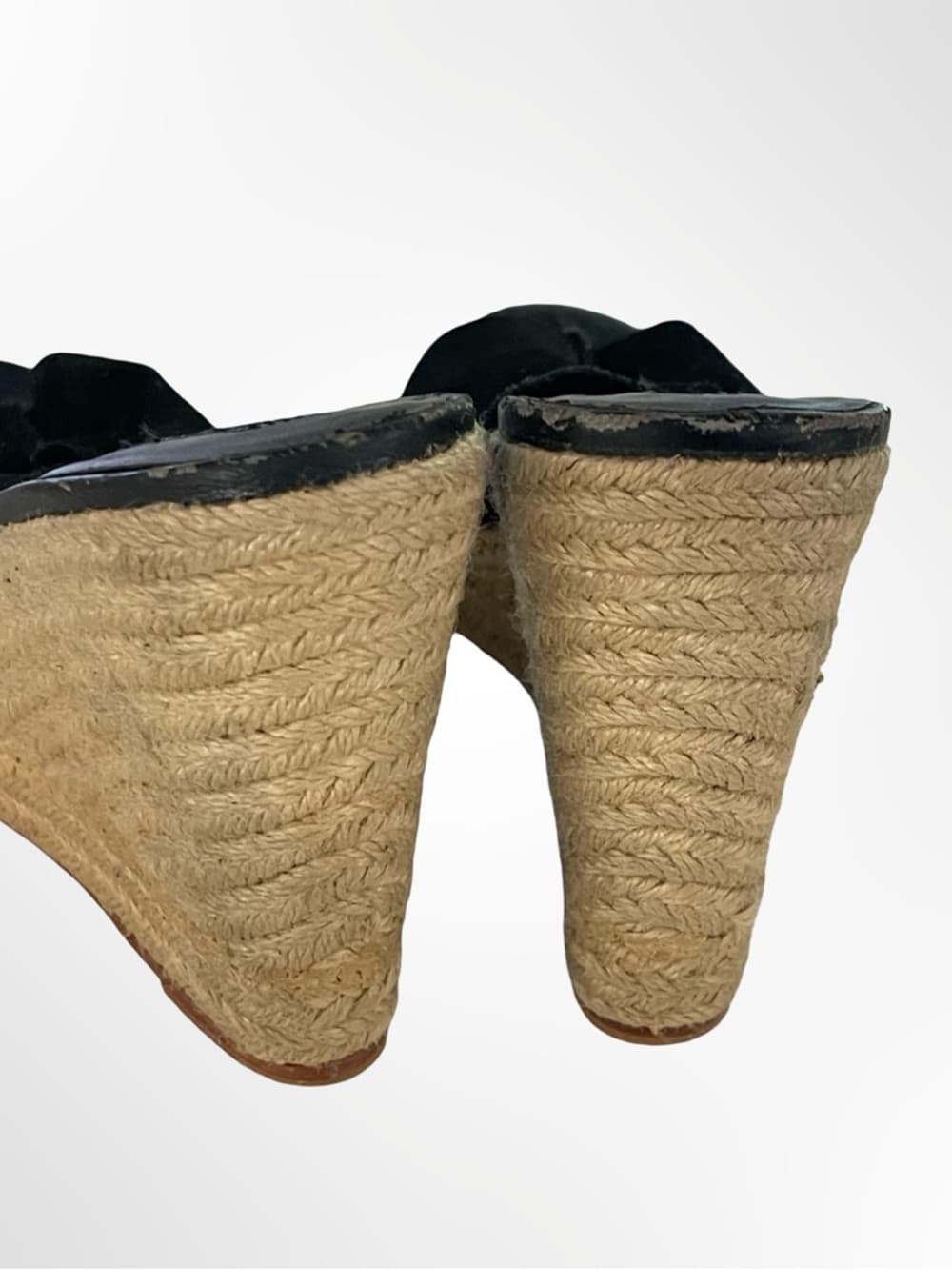Charles David Black Suede Espadrille Wedge Mules in size 9.5 - Thumbnail 3