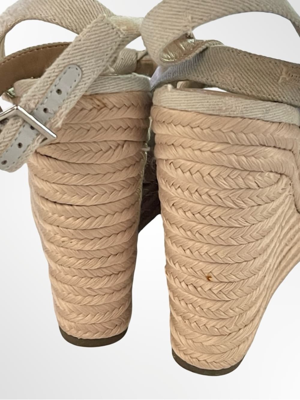 Kendall & Kylie Beige Canvas Bow Espadrille Sandals in 8.5 - Thumbnail 3