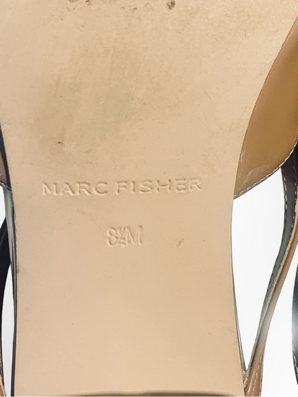 Marc Fisher Tan Patent Pointed-Toe Bow Slingback Mules in size 8.5 - Thumbnail 5