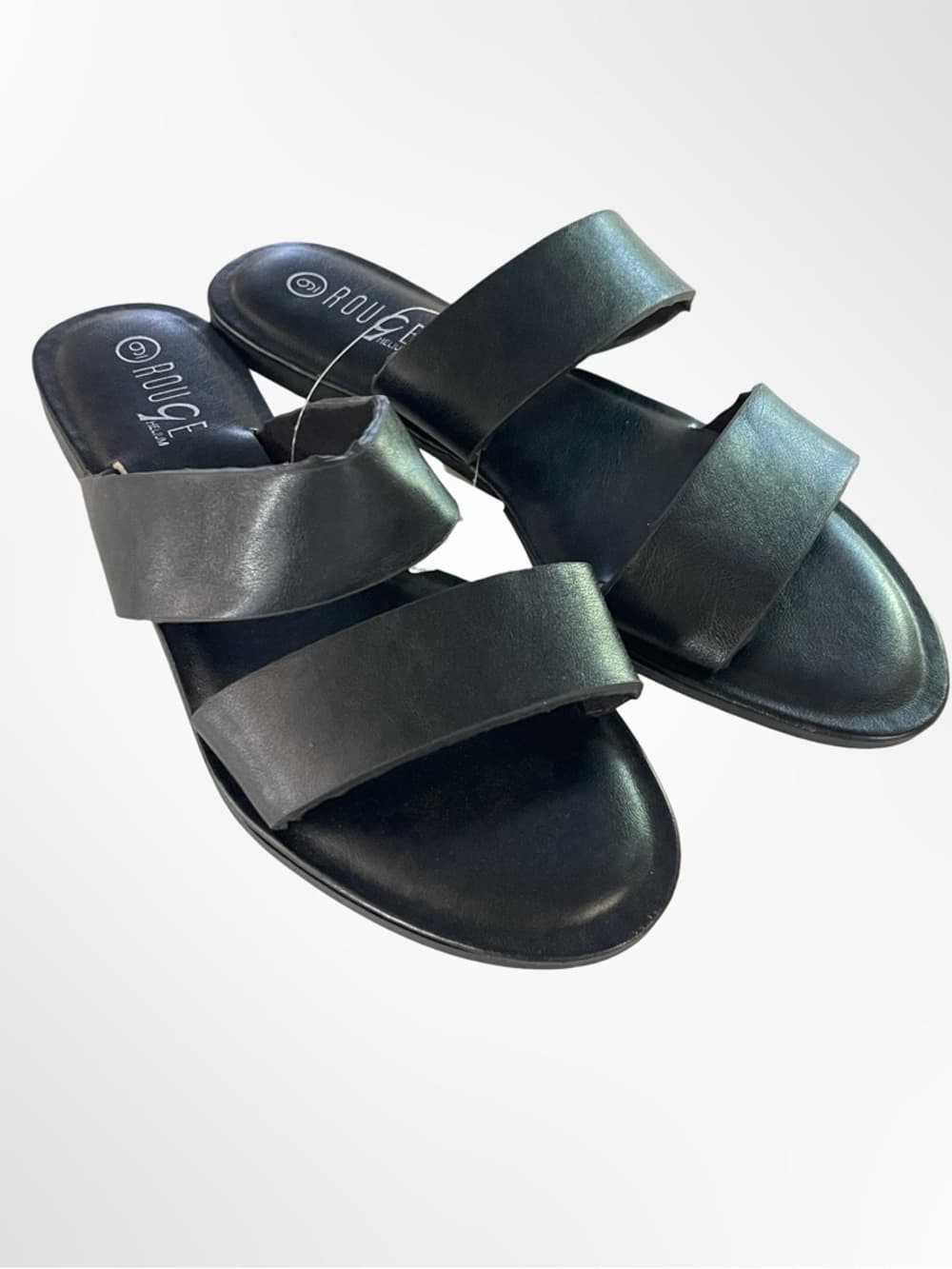 Rouge Helium Black Double Band Slide Sandals for Women NWT - Thumbnail 5