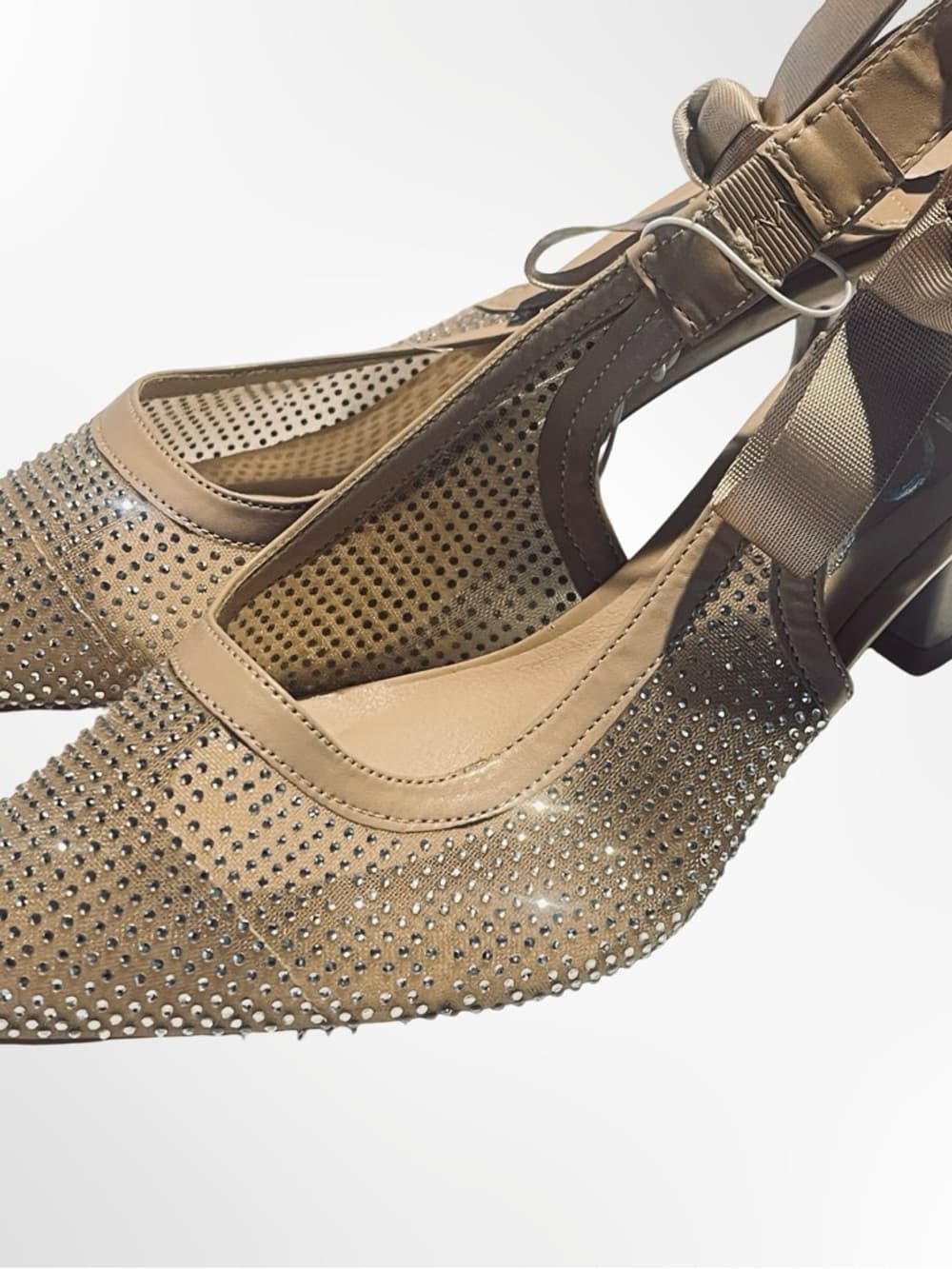 Sugar Dubai2 Beige Embellished Pointed-Toe Slingback Flats in size 10 NWT - Thumbnail 2