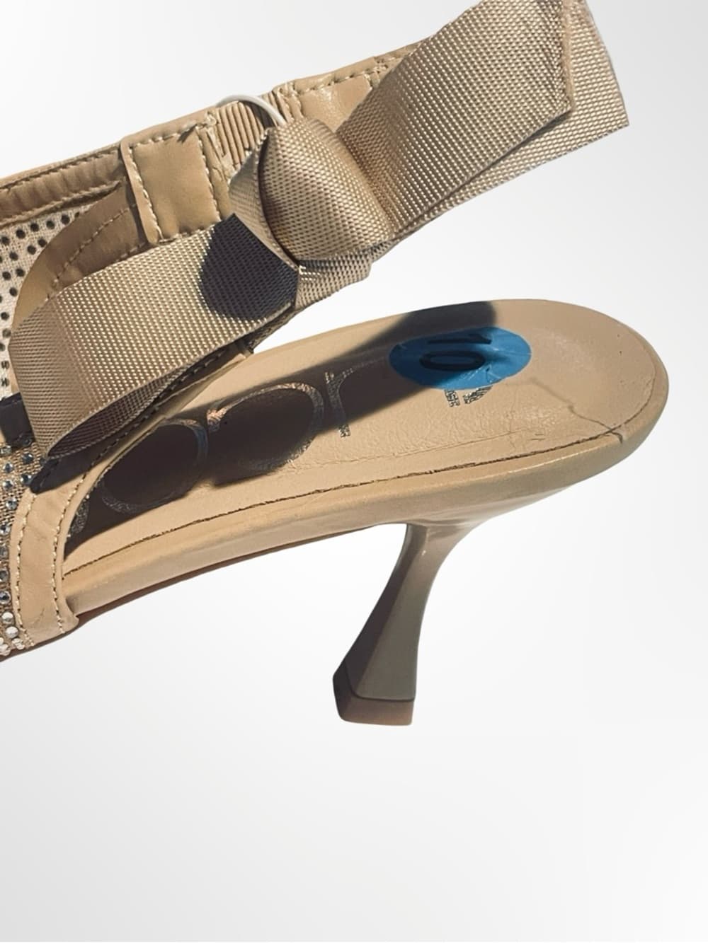 Sugar Dubai2 Beige Embellished Pointed-Toe Slingback Flats in size 10 NWT - Thumbnail 3
