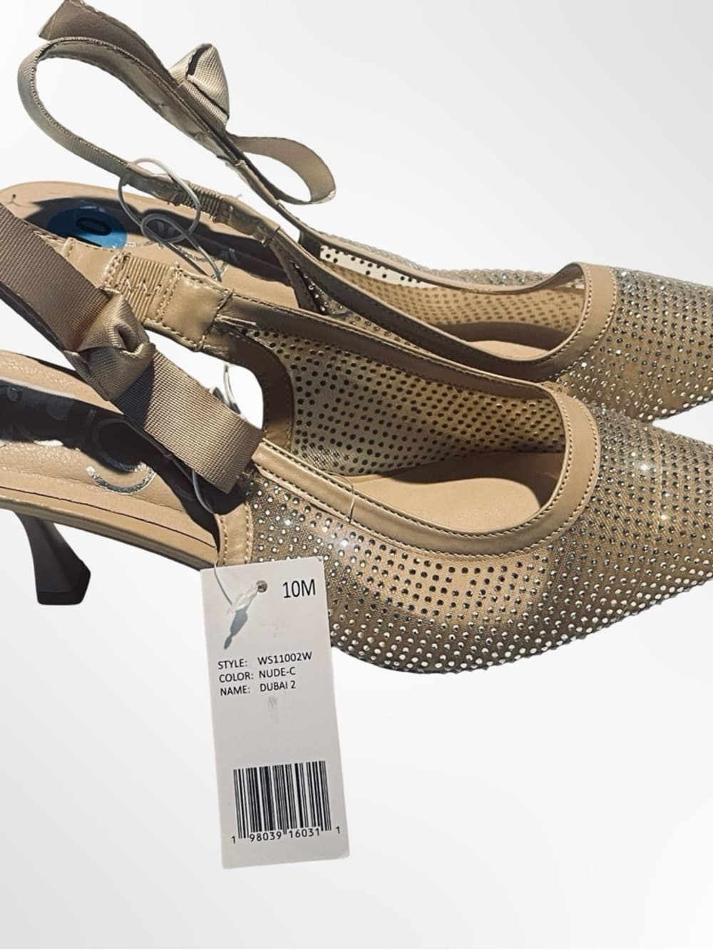 Sugar Dubai2 Beige Embellished Pointed-Toe Slingback Flats in size 10 NWT - Thumbnail 5