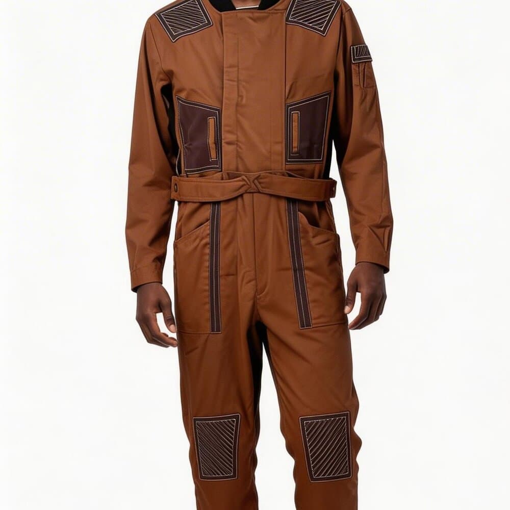 Men's Brown Lightweight Utility Jumpsuit in XL NWOT - Thumbnail 3