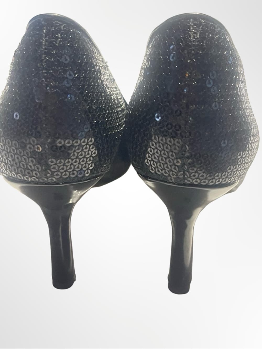 Nordstrom Black Sequin Pointed-Toe Pumps in size 6.5 - Thumbnail 3