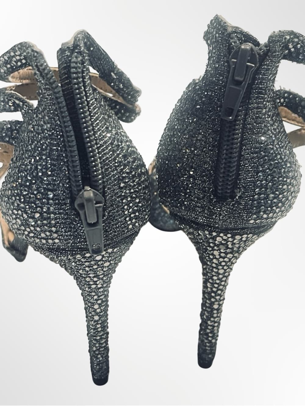 INC International Concepts Black Crystal Strappy Pointed-Toe Stilettos - Thumbnail 2