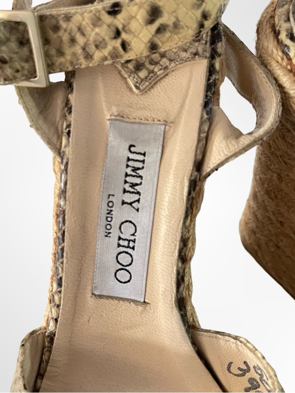 Jimmy Choo Python Espadrille Wedge Sandals in size 5 - Thumbnail 2