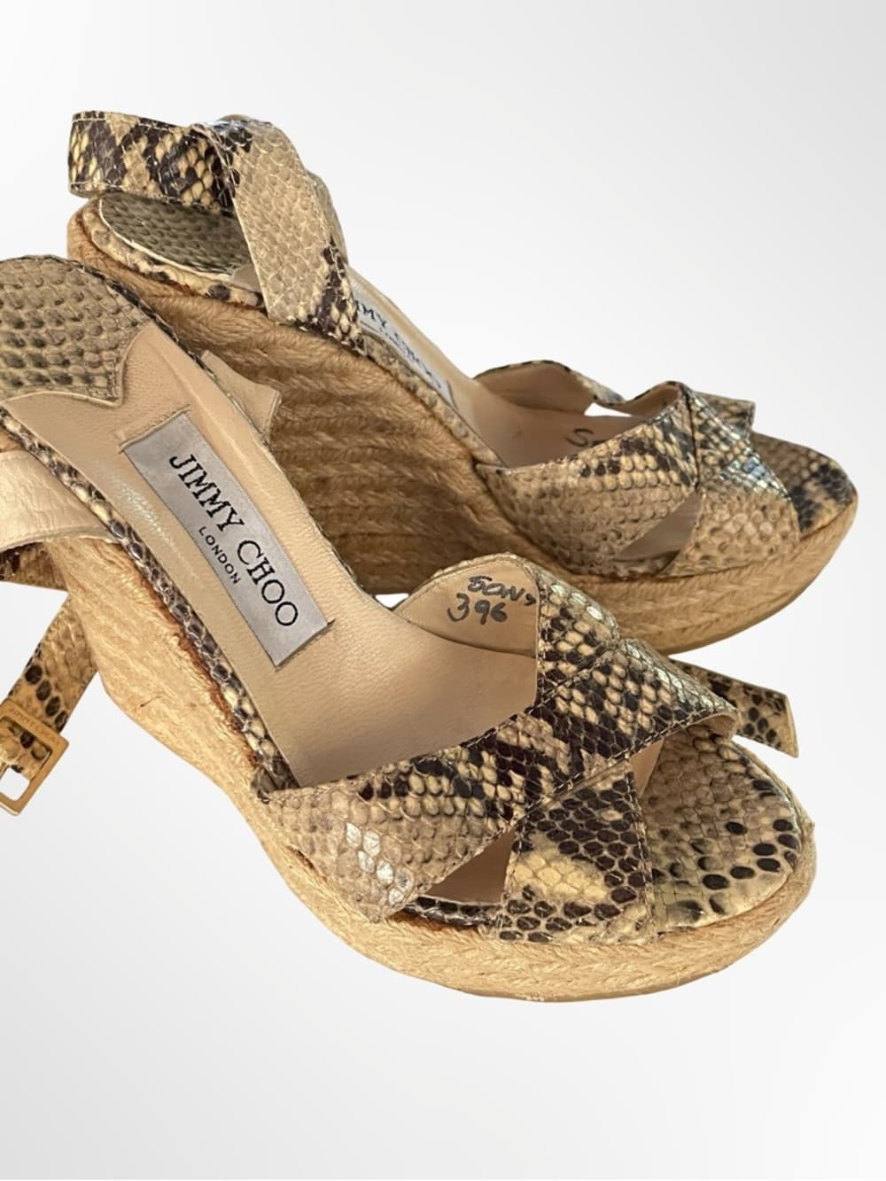Jimmy Choo Python Espadrille Wedge Sandals in size 5 - Thumbnail 9