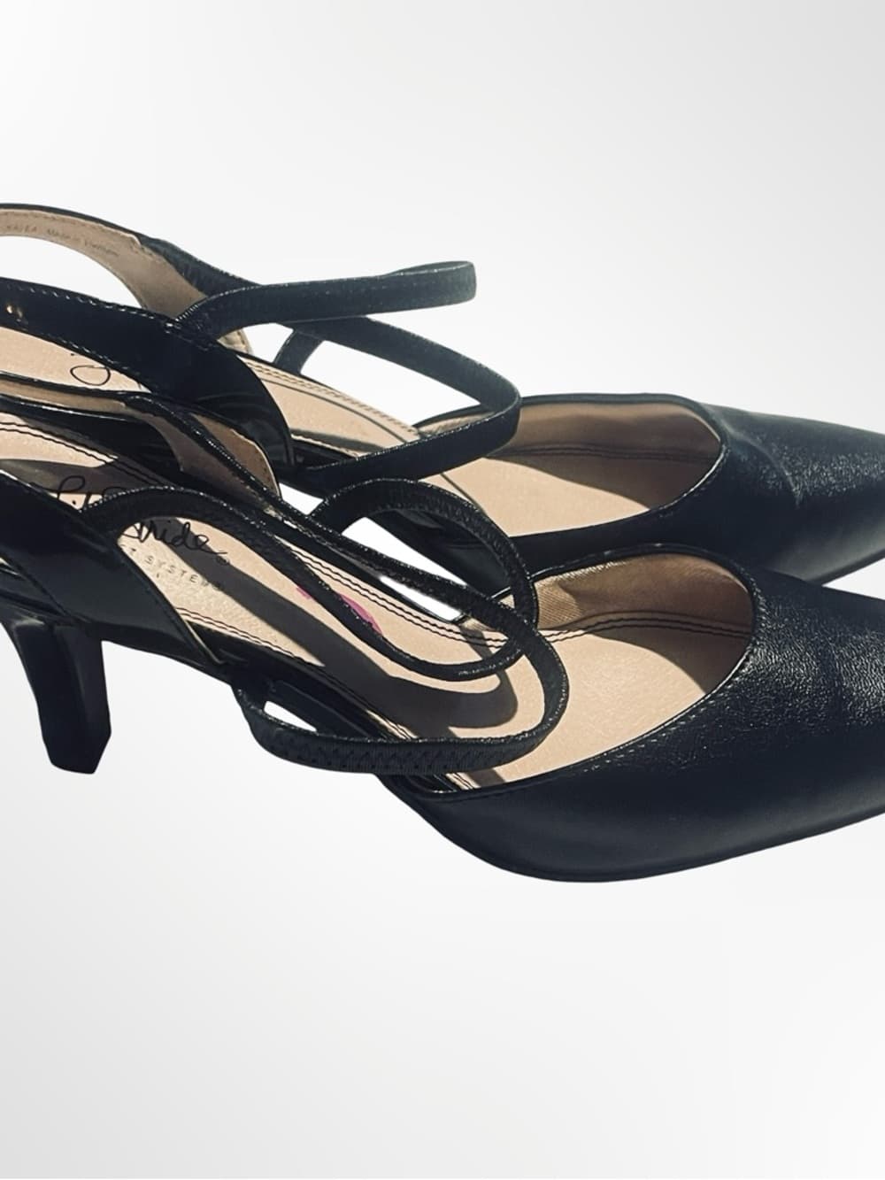 Life Stride Black Pointed Toe Strappy Slingback Pumps NWOT - Thumbnail 4