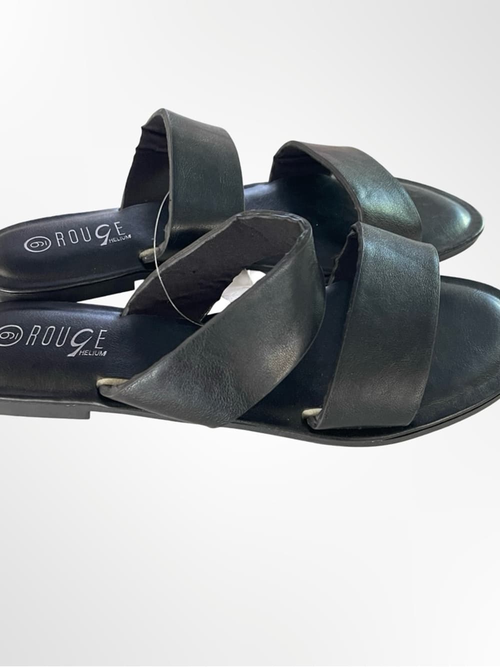 Rouge Helium Black Double Band Slide Sandals for Women NWT - Thumbnail 2