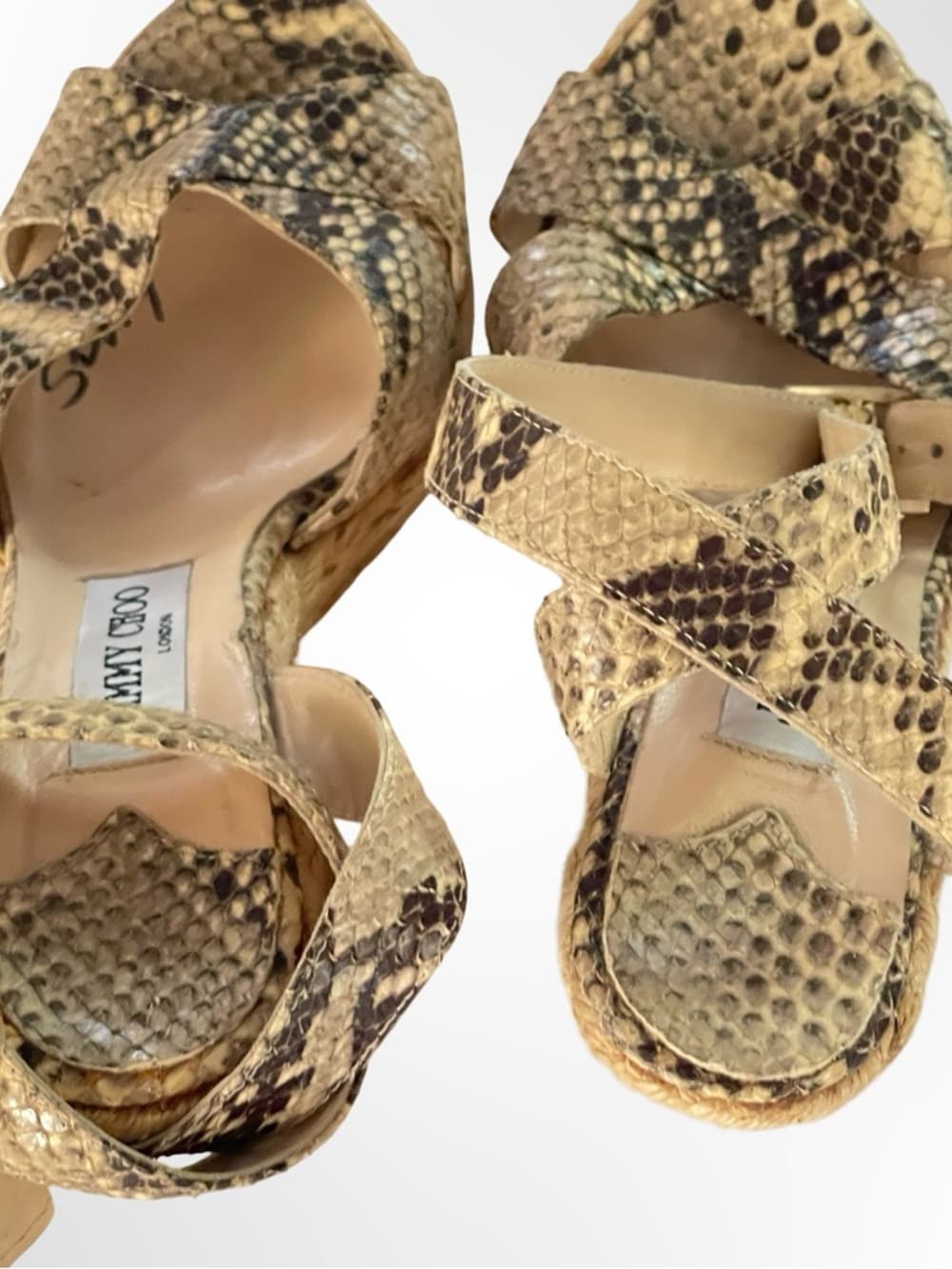 Jimmy Choo Python Espadrille Wedge Sandals in size 5 - Thumbnail 8