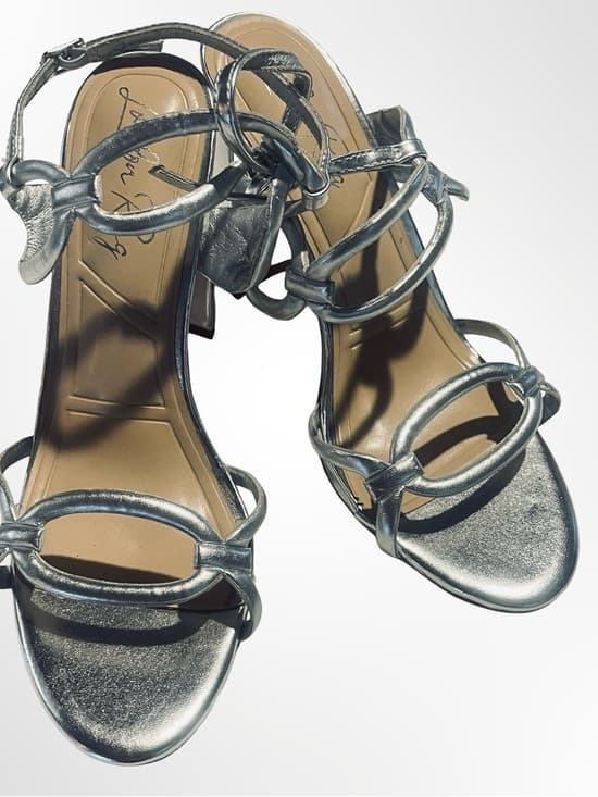 Metallic Silver Strappy High Heel Sandals by London Rag in size 8 - Thumbnail 9