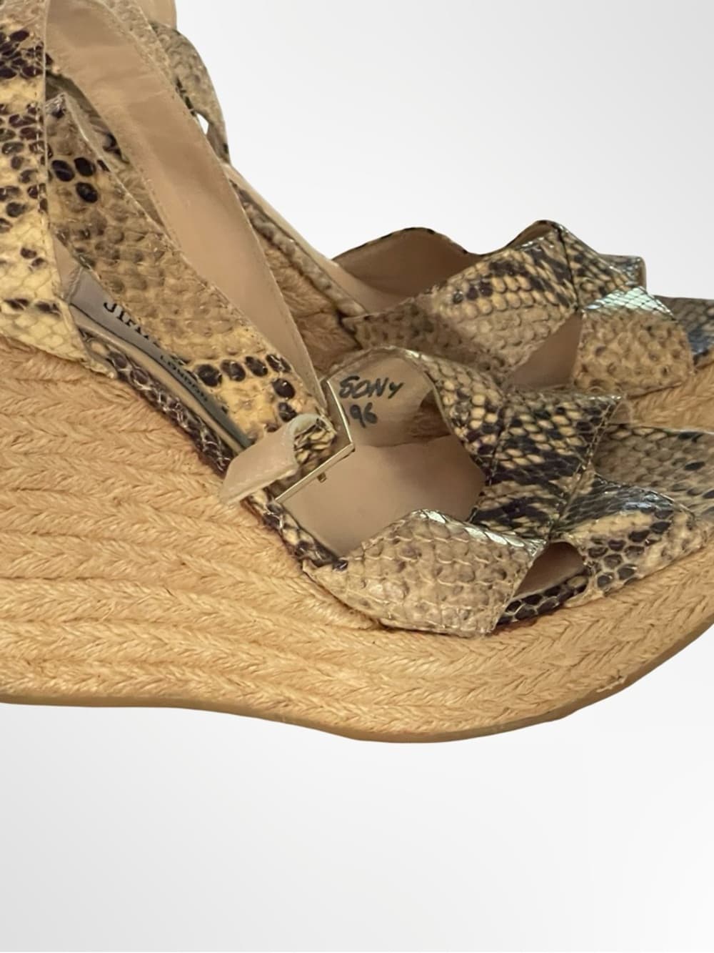 Jimmy Choo Python Espadrille Wedge Sandals in size 5 - Thumbnail 4