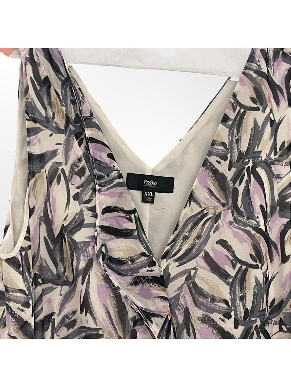 Mossimo Sleeveless Leaf Print Handkerchief Hem Dress in XXL - Thumbnail 2
