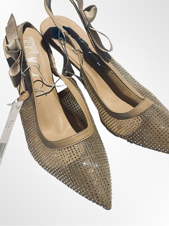 Sugar Dubai2 Beige Embellished Pointed-Toe Slingback Flats in size 10 NWT - Thumbnail 9