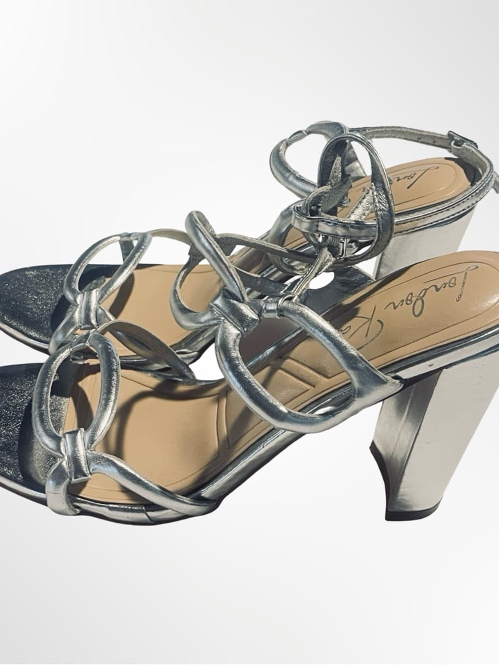 Metallic Silver Strappy High Heel Sandals by London Rag in size 8 - Thumbnail 3