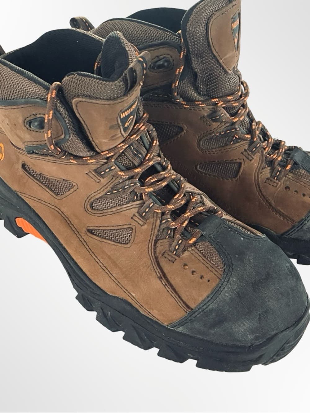 Wolverine Brown and Black Waterproof Hiking Work Boots in 12 - Thumbnail 8