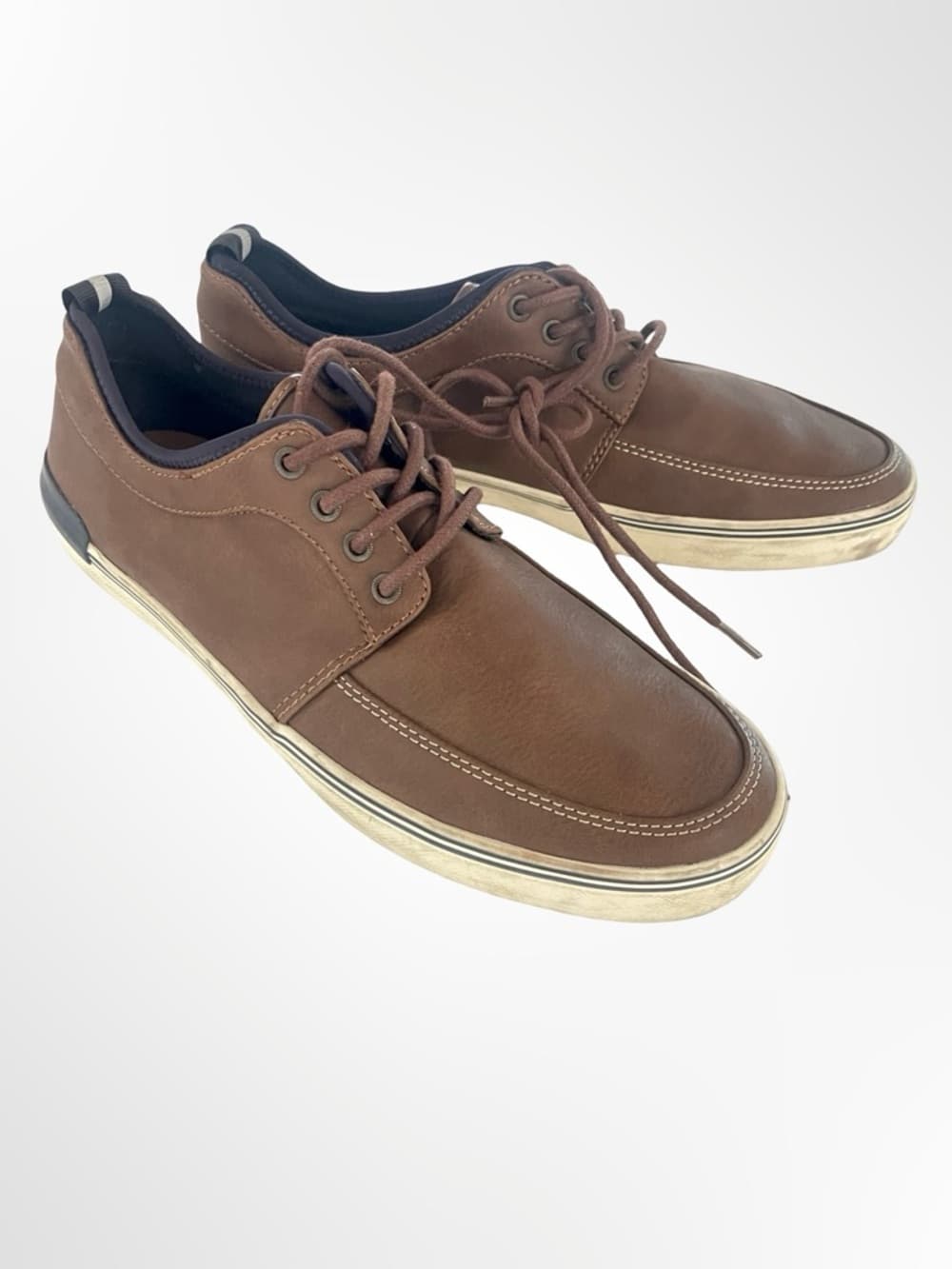 GoodFellow Brown Leather-Style Men's Boat Shoes in size 9 - Thumbnail 7