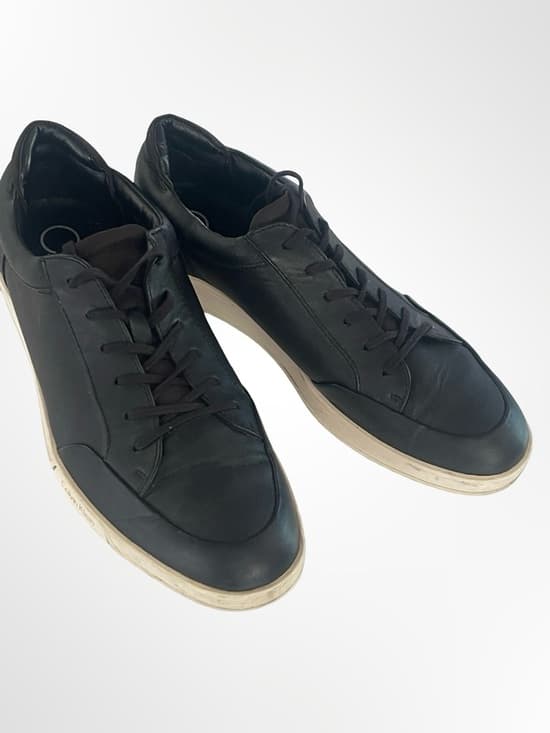 Calvin Klein Men's Black Low-Top Leather Sneakers in size 10 - Thumbnail 8