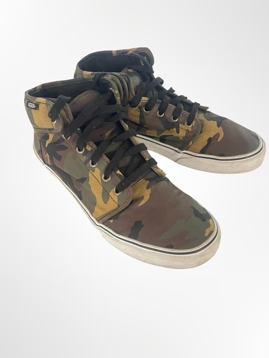 Vans Men's High-Top Sneakers - Green Camo in size 10 - Thumbnail 9