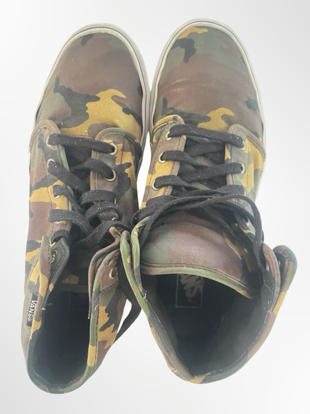 Vans Men's High-Top Sneakers - Green Camo in size 10 - Thumbnail 2