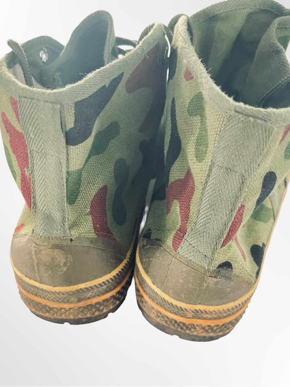 Men's Camouflage High-Top Athletic Sneakers - Green Camo - Thumbnail 5
