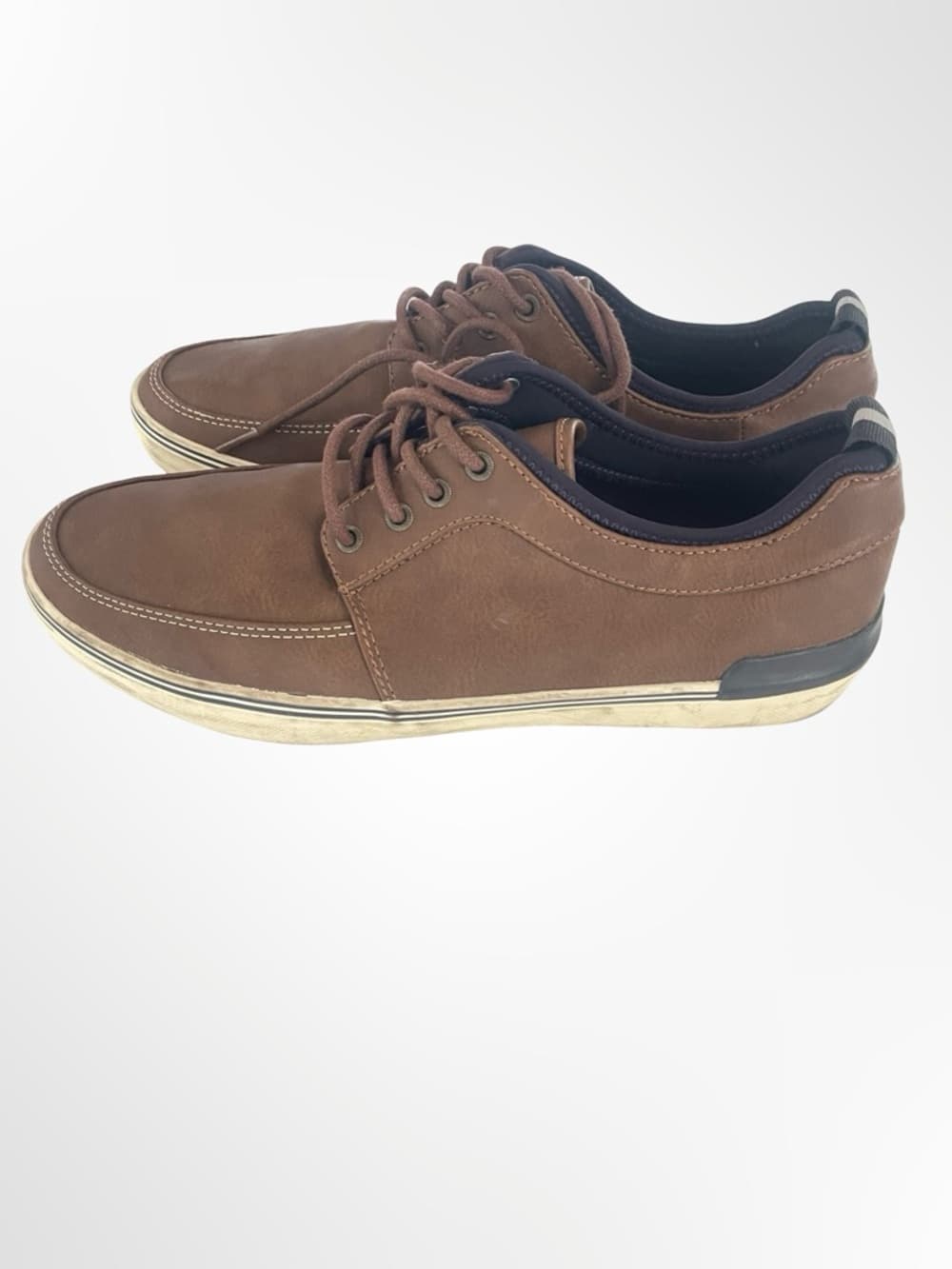 GoodFellow Brown Leather-Style Men's Boat Shoes in size 9 - Thumbnail 2