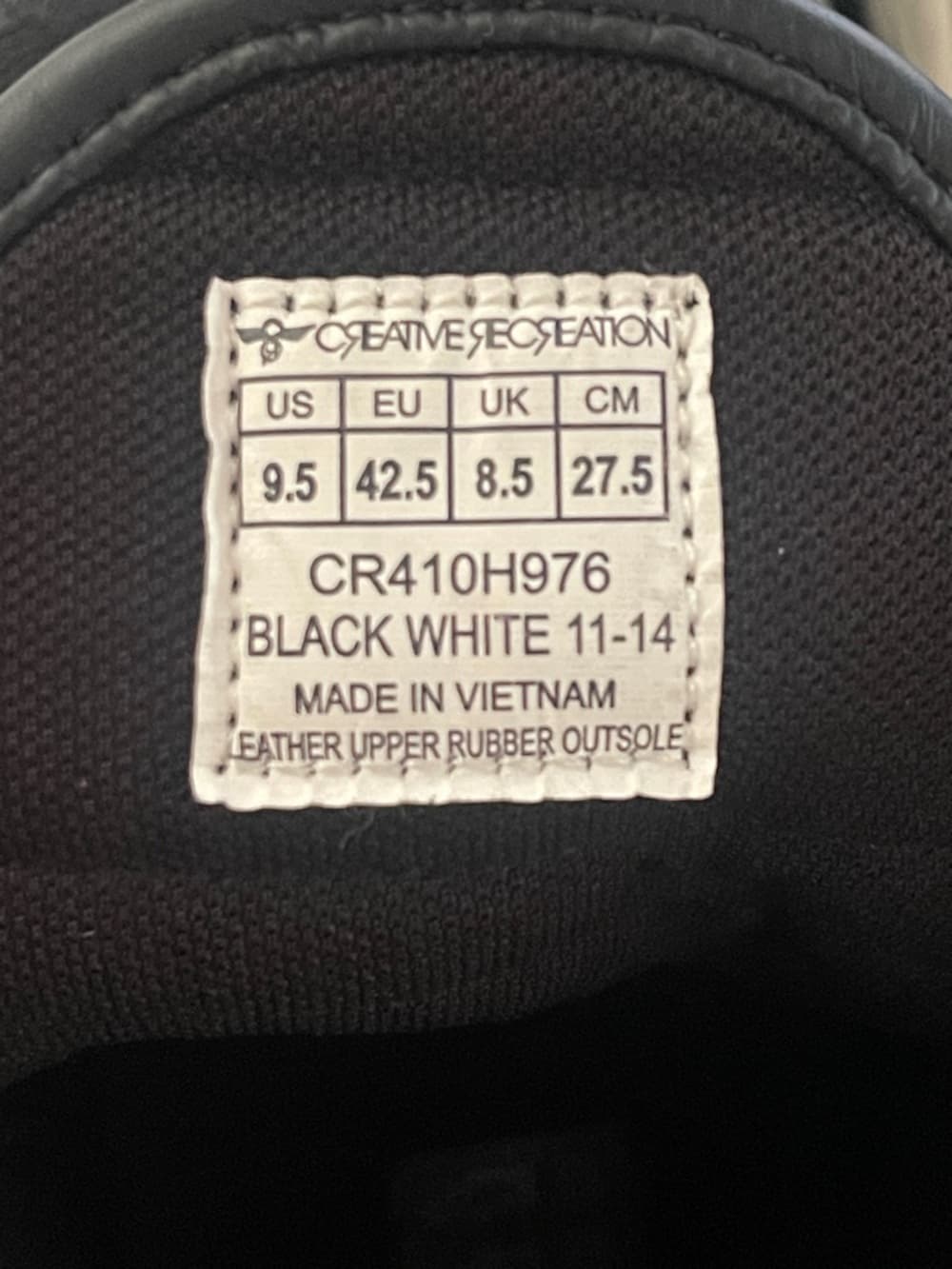Creative Recreation Black High-Top Men's Sneakers in size 9.5 - Thumbnail 6