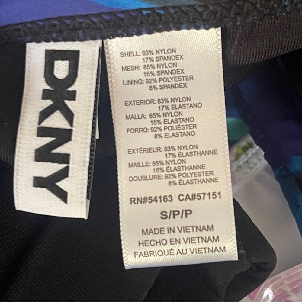 DKNY Black Swimsuit with Blue & Indigo Print size S NWT - Thumbnail 4