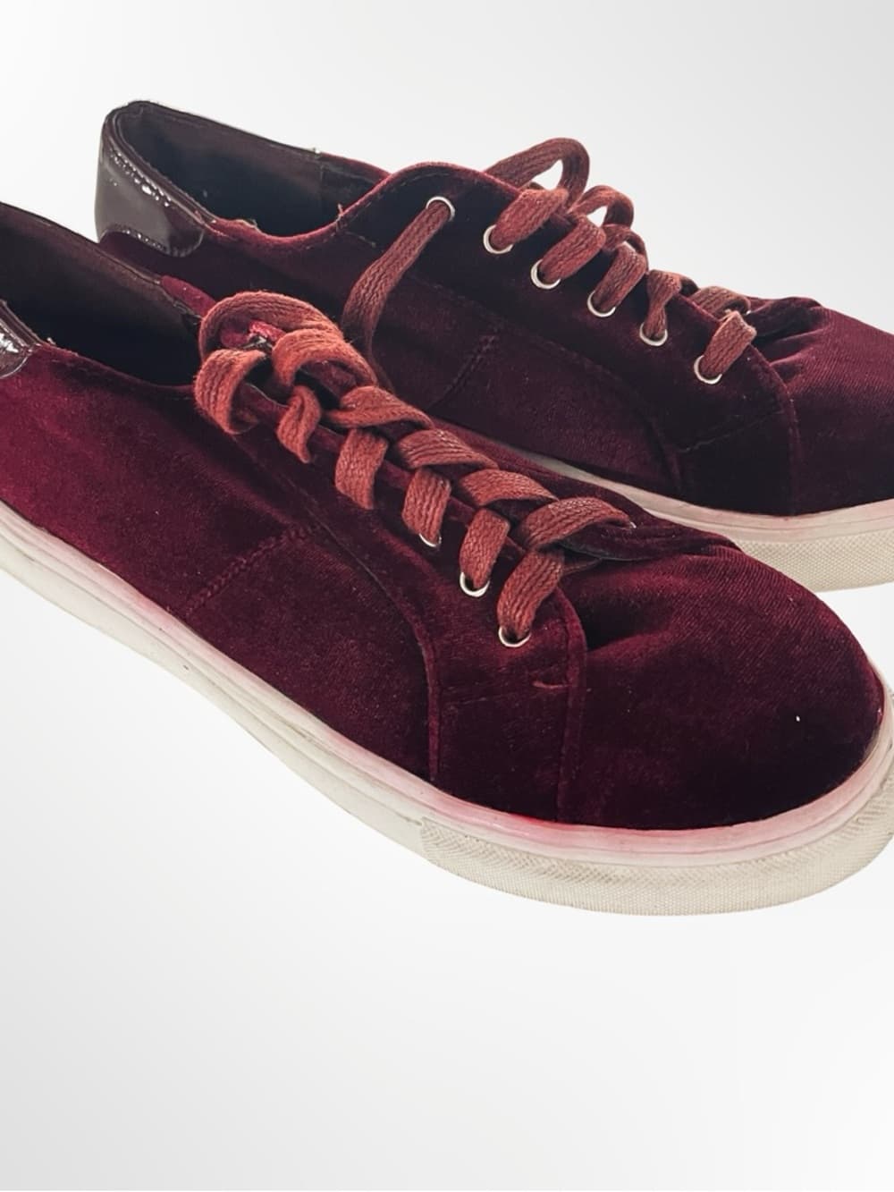 Catherine Malandrino Burgundy Velvet Slip-On Sneaker in 7.5 - Thumbnail 7