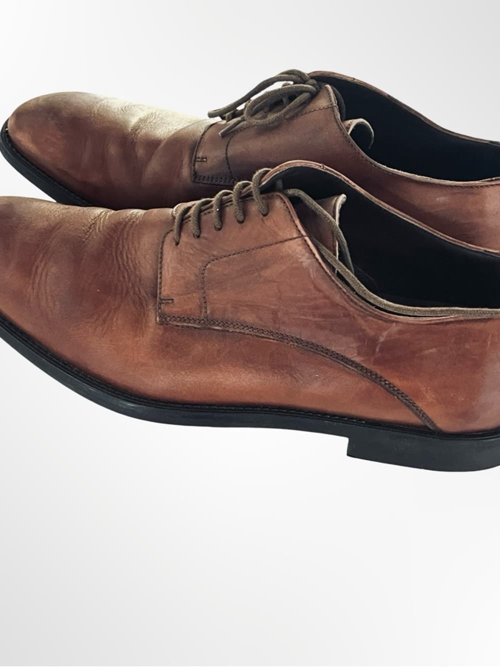 To Boot Cognac Brown Leather Derby Shoes - Thumbnail 2