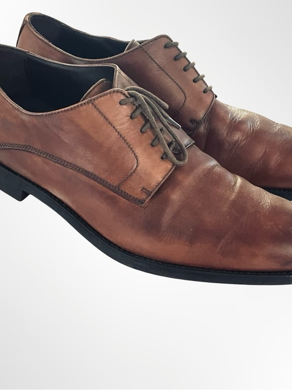 To Boot Cognac Brown Leather Derby Shoes - Thumbnail 4